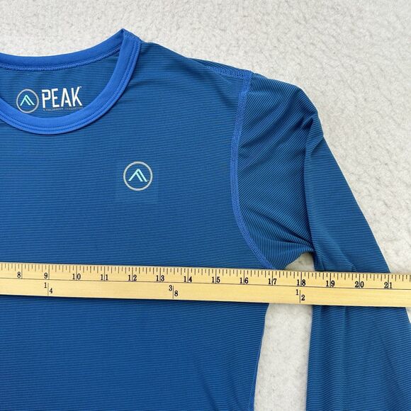 Peak Coldpruf Shirt Womens Medium M Blue Striped Long Sleeve Base Layer - Picture 7 of 12